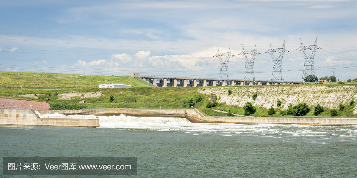 密苏里河上的水坝和发电厂