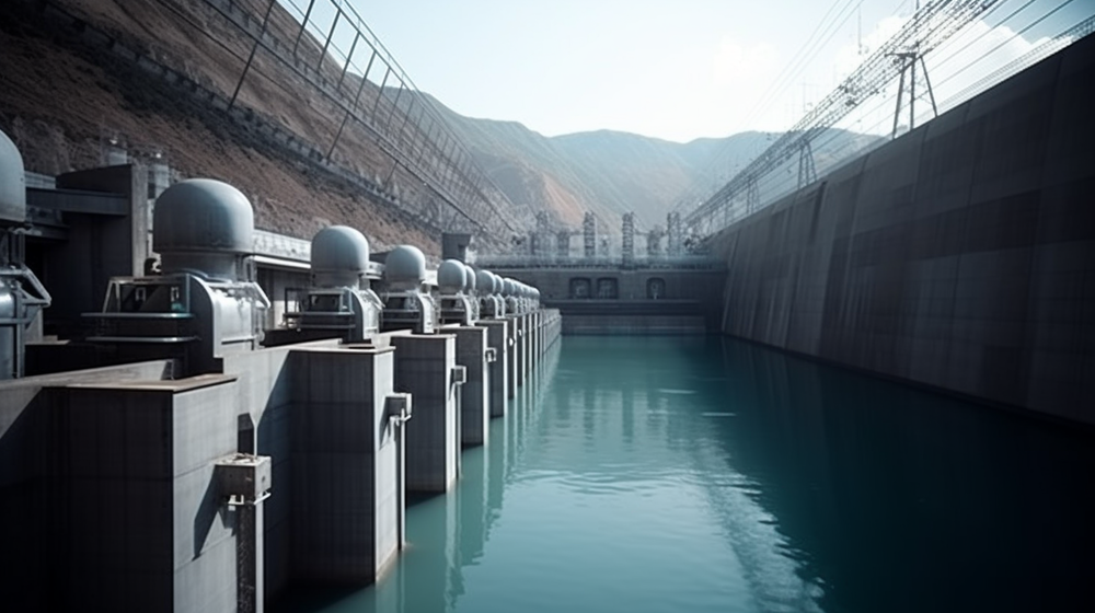 水电站水力发电站的摄影图